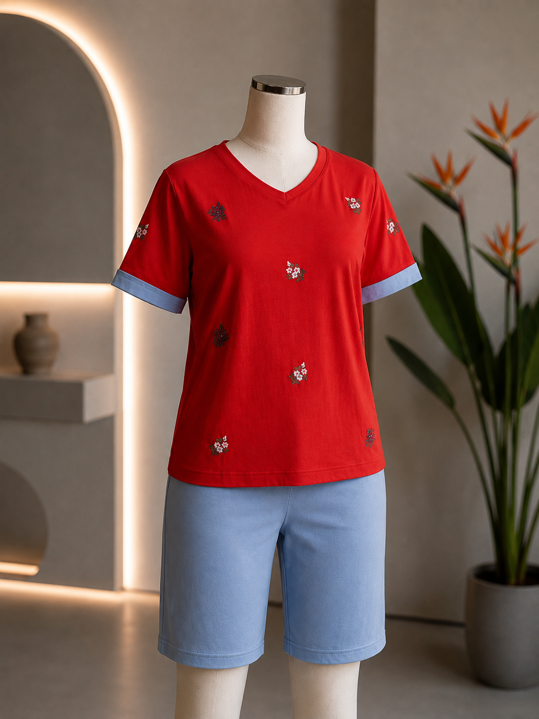 تیشرت شلوارک گلدوزی